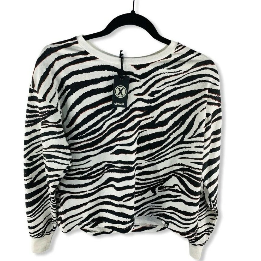 NWT CIRCLEX Zebra Print Long Sleeve Shirt L & XS